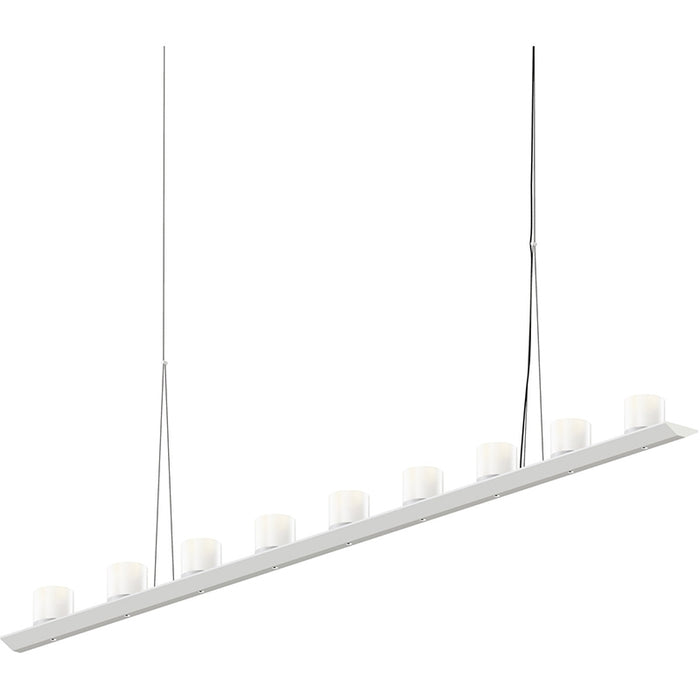 Sonneman 2859-LW Votives 18-lt 72" LED Bar Pendant with Large Clear Etched Glass