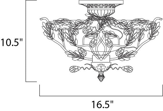 Maxim 2859 Elegante 3-lt 16.5" Semi-Flushmount