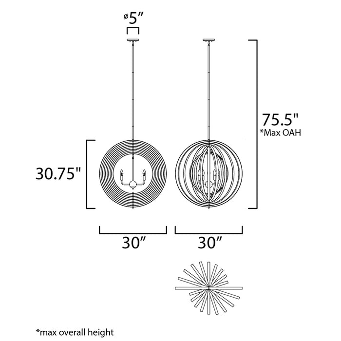 Maxim 28675 Radial 5-lt 30" Pendant