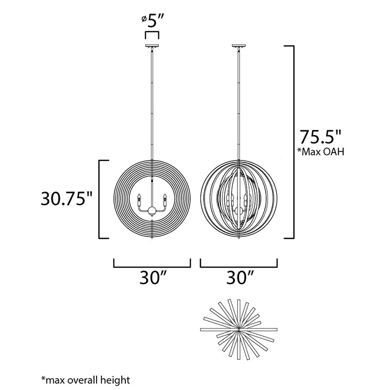 Maxim 28675 Radial 5-lt 30" Pendant