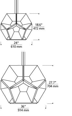 Tech 700HEX36 Hex 36" Line Voltage LED Suspension