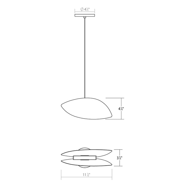 Sonneman 2901-B Papillons 1-lt 13" LED Pendant