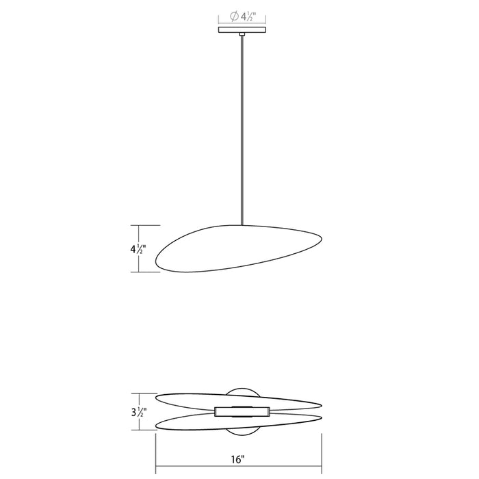 Sonneman 2901-C Papillons 1-lt 16" LED Pendant