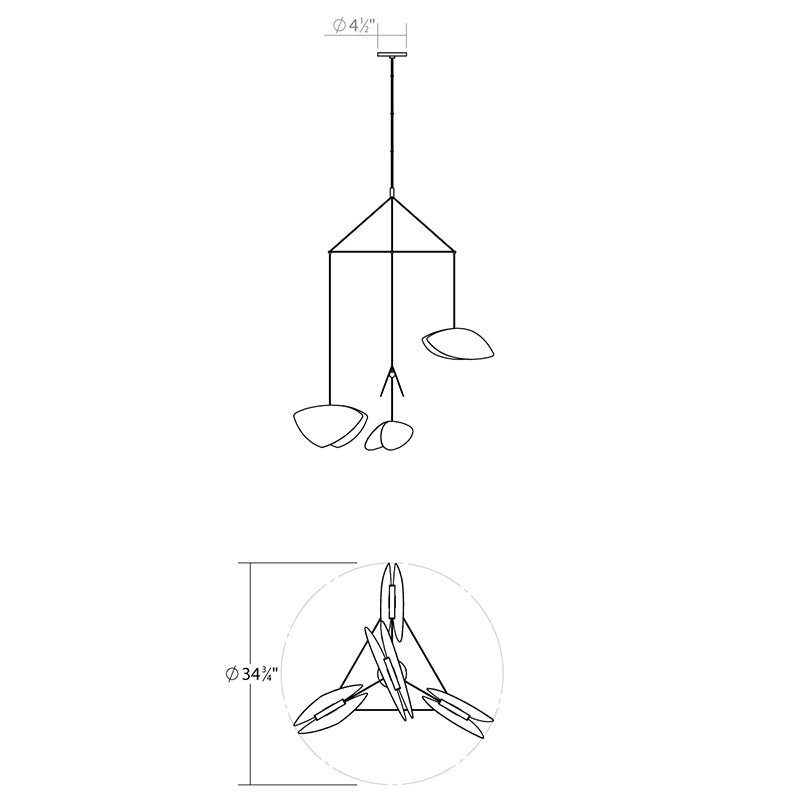Sonneman 2902 Papillons 4-lt 31" LED Pendant