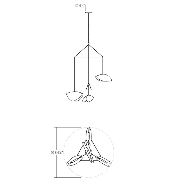 Sonneman 2902 Papillons 4-lt 31" LED Pendant