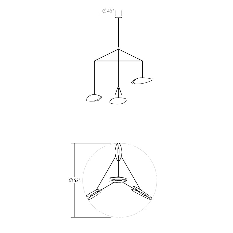 Sonneman 2904 Papillons 4-lt 54" LED Pendant