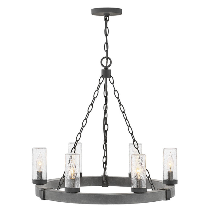 Hinkley 29206 Sawyer Medium 6-lt 24" LED Outdoor Single Tier Chandelier, 12V