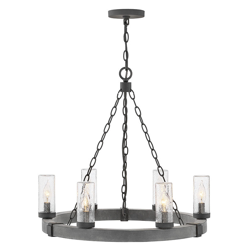 Hinkley 29206 Sawyer Medium 6-lt 24" LED Outdoor Single Tier Chandelier, 12V
