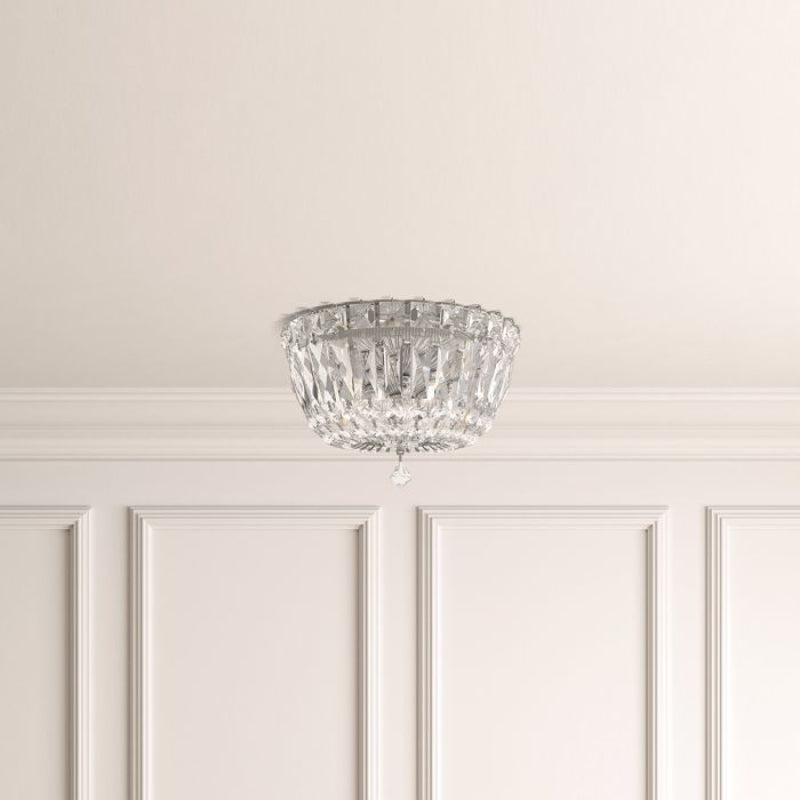 Schonbek 5890 Petit Crystal Deluxe 3-lt 8" Flush Mount