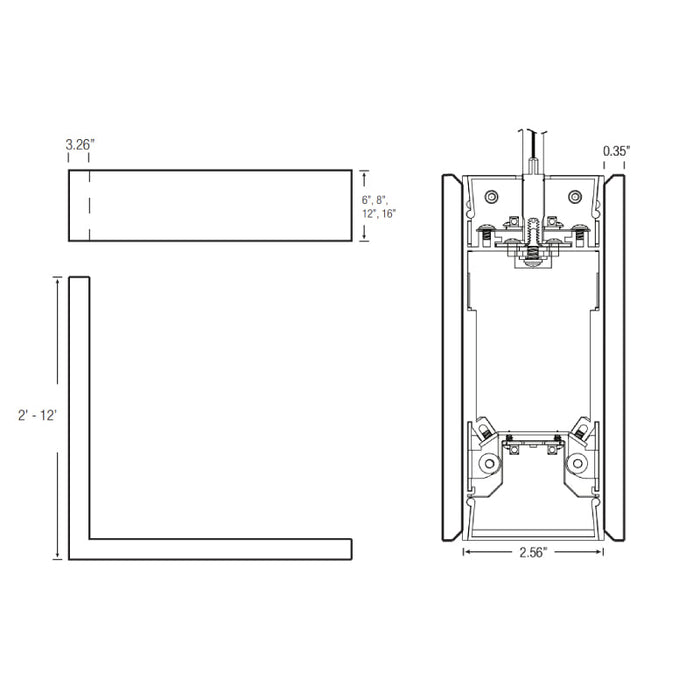 Elite OLS-DI-VERSE-SOFT-L 4" SoftSense Verse LED L Suspended, Direct/Indirect