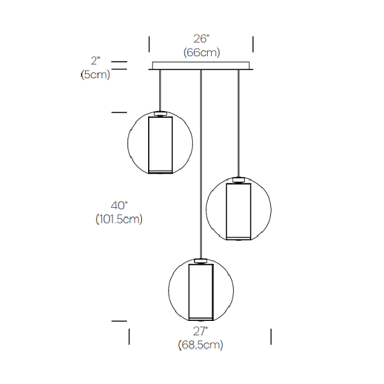 Pablo Designs Bel Occhio 3-lt Chandelier