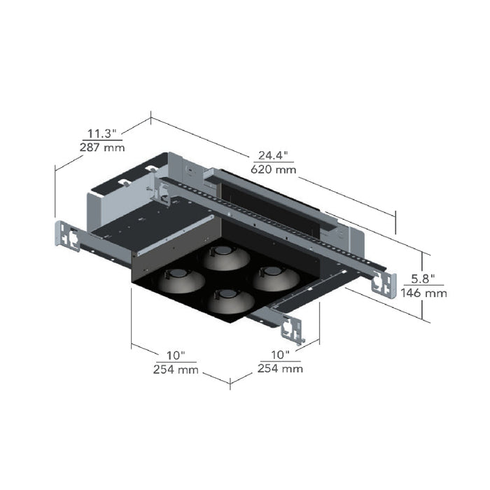 Element EMOH 2x2 68W LED Multiples Open Housing