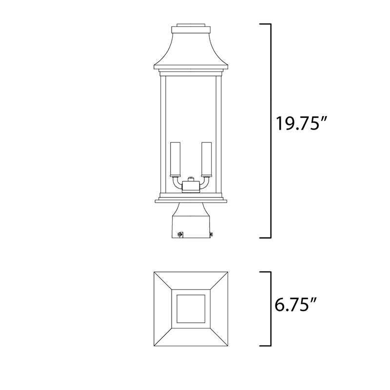 Maxim 30020 Vicksburg 2-lt 7" Outdoor Post Mount