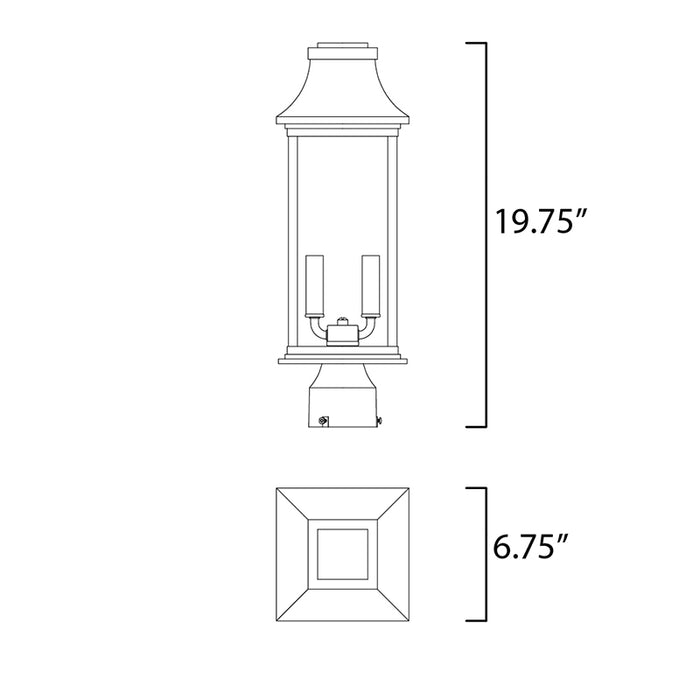 Maxim 30020 Vicksburg 2-lt 7" Outdoor Post Mount