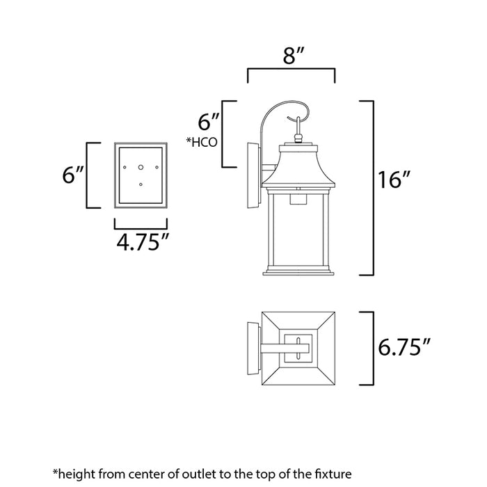 Maxim 30022 Vicksburg 1-lt 7" Outdoor Wall Sconce