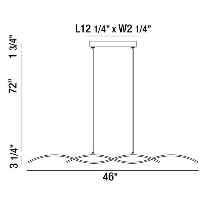 Eurofase 30042 Sly 4-lt 46" LED Linear Pendant