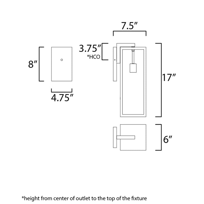 Maxim 30093 Catalina 1-lt 17" Tall Outdoor Wall Sconce