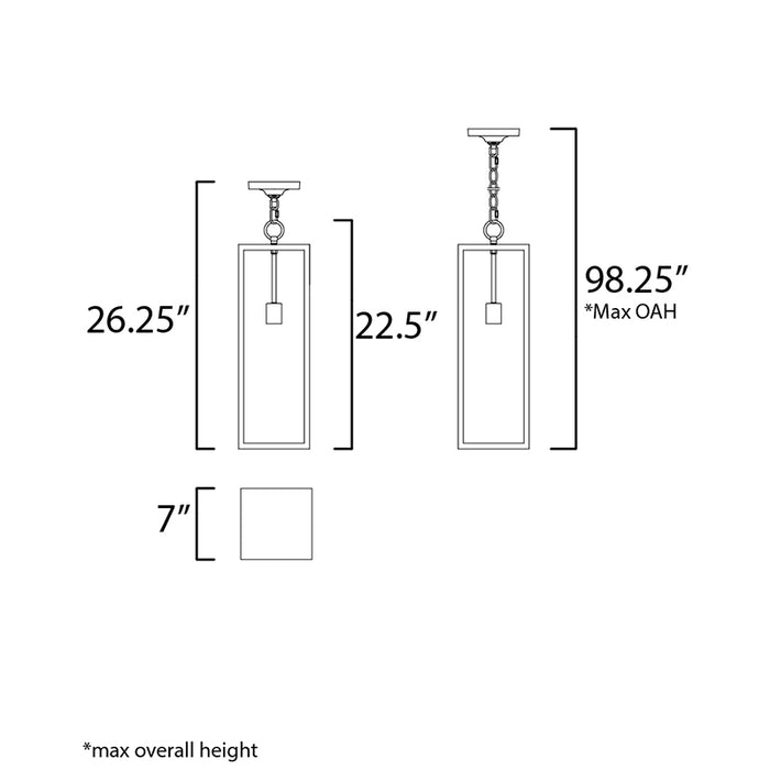 Maxim 30097 Catalina 1-lt 7" Outdoor Hanging Lantern