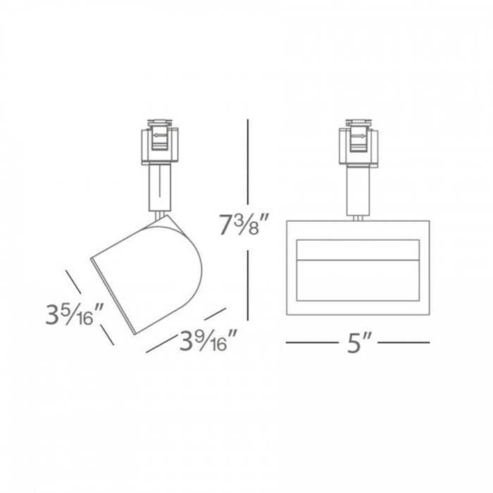 WAC L-3020W 20W LED Wall Wash Track Head, L Track