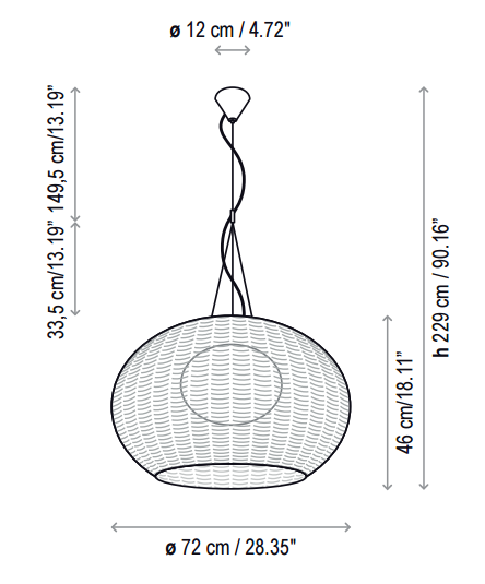 Bover Garota S/02 2-lt 28" LED Outdoor Pendant