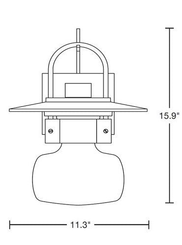 Hubbardton Forge 303005 Mason Large 1-lt 16" Tall Outdoor Wall Sconce