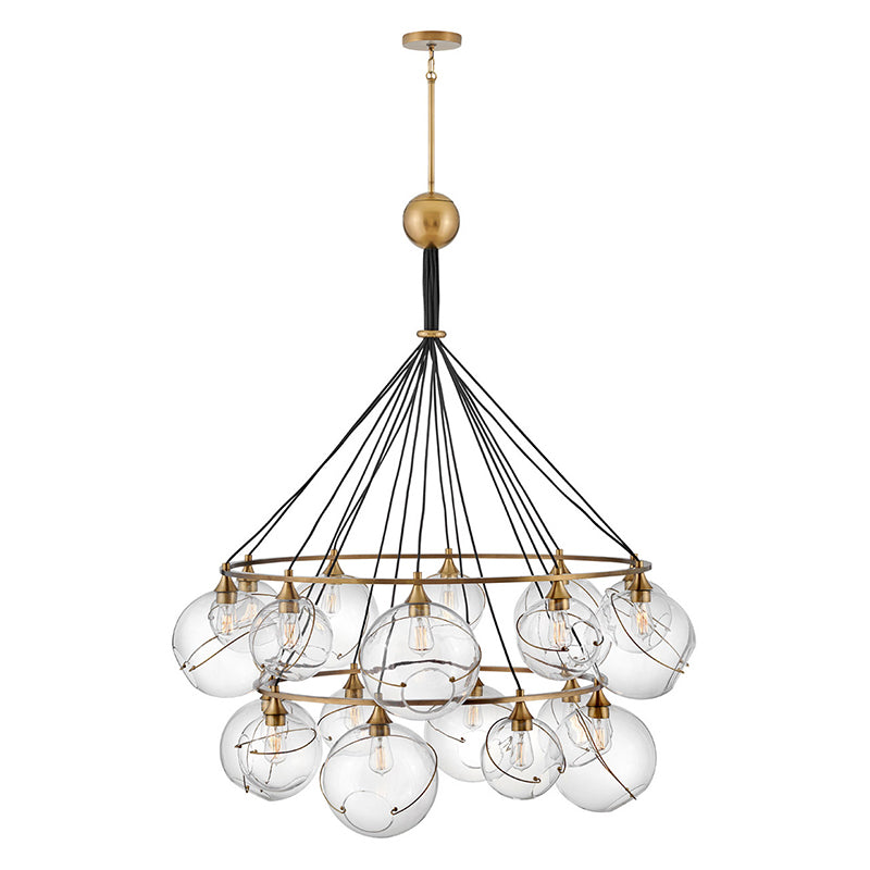 Hinkley 30308 Skye Extra Large 18-lt 53" LED Two Tier Chandelier - Clear Glass