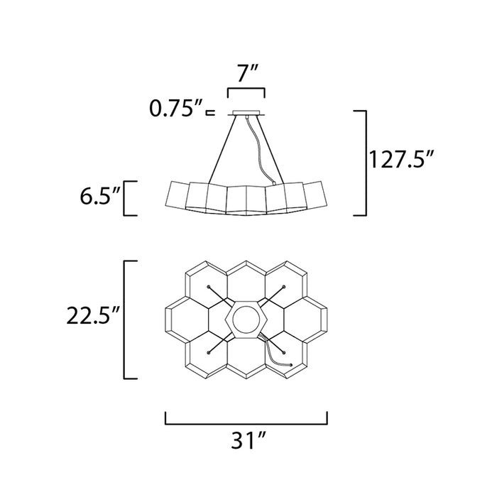Maxim 30338 Honeycomb 10-lt 22.5" Chandelier