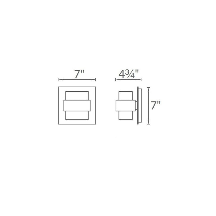 Modern Forms WS-W30507 Pandora 2-lt 7" LED Outdoor Wall Light