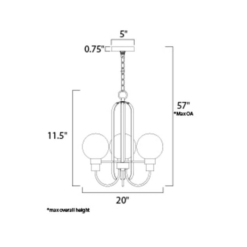 Maxim 30515 Bauhaus 3-lt 20" Chandelier