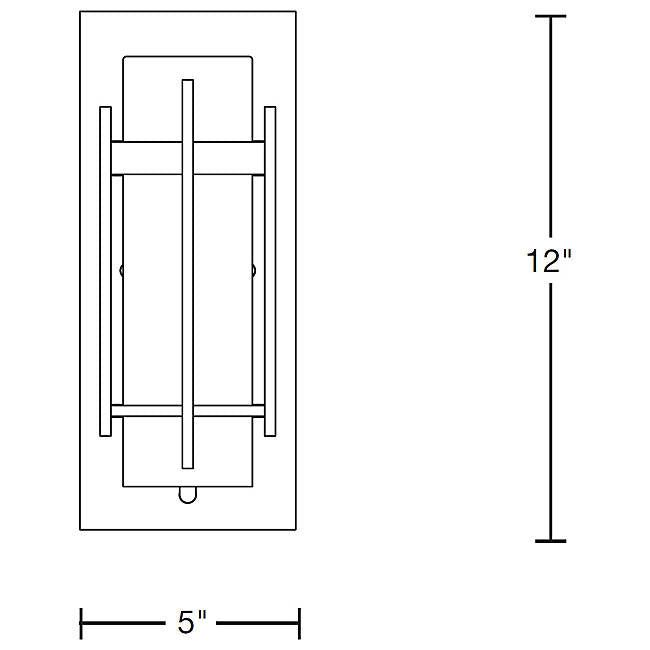 Hubbardton Forge 305892 Banded Small 1-lt 12" Tall Outdoor Wall Sconce