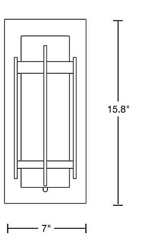 Hubbardton Forge 305893 Banded 1-lt 16" Tall Outdoor Wall Sconce