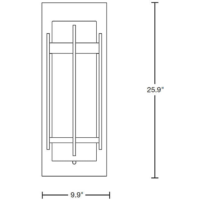 Hubbardton Forge 305895 Banded Extra Large 1-lt 26" Tall Outdoor Wall Sconce