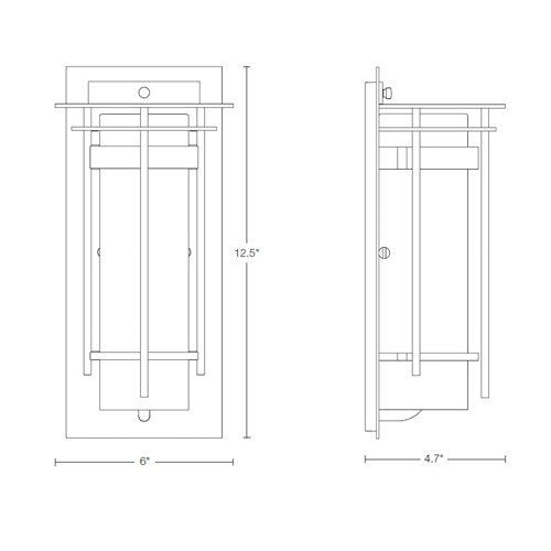 Hubbardton Forge 305992 Banded Small 1-lt 13" Tall Outdoor Wall Sconce