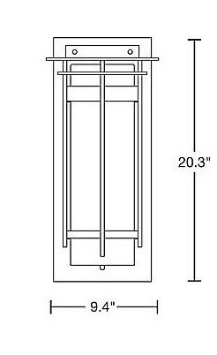 Hubbardton Forge 305994 Banded with Top Plate 1-lt 20" Tall Large Outdoor Wall Sconce