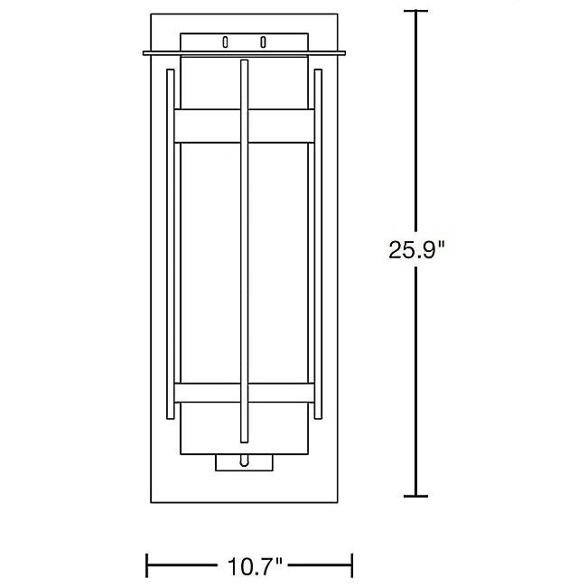 Hubbardton Forge 305995 Banded with Top Plate 1-lt 26" Tall Extra Large Outdoor Wall Sconce