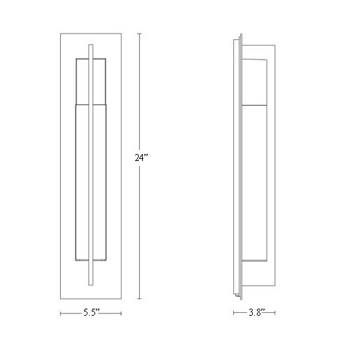 Hubbardton Forge 306405 Axis Large 1-lt 24" Tall Outdoor Wall Sconce