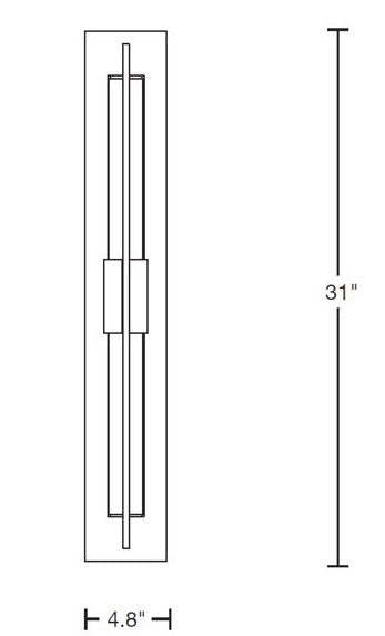 Hubbardton Forge 306420 Double Axis 1-lt 31" Tall LED Outdoor Wall Sconce