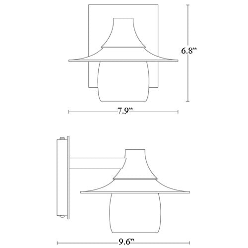 Hubbardton Forge 306563 Hood 1-lt 8" Outdoor Wall Sconce