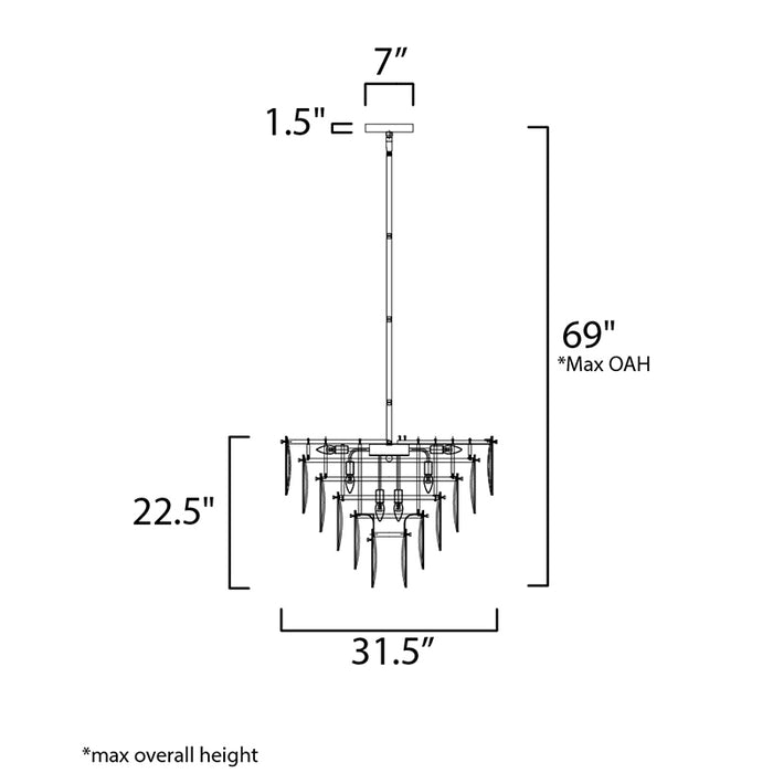 Maxim 30737 Glacier 19-lt 32" Chandelier