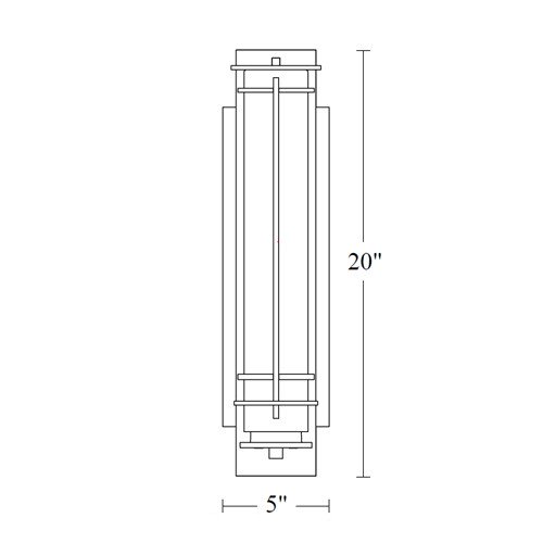 Hubbardton Forge 307860 After Hours 1-lt 20" Tall Outdoor Wall Sconce