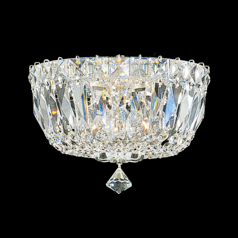 Schonbek 5890 Petit Crystal Deluxe 3-lt 8" Flush Mount