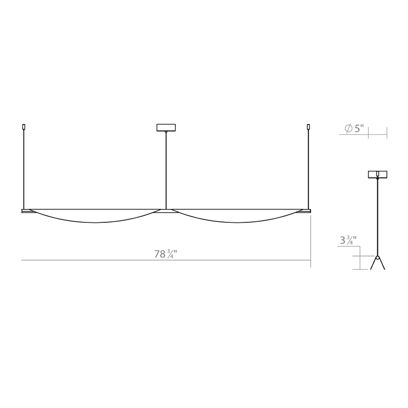Sonneman 3122 Tela 2-lt 79" LED Pendant
