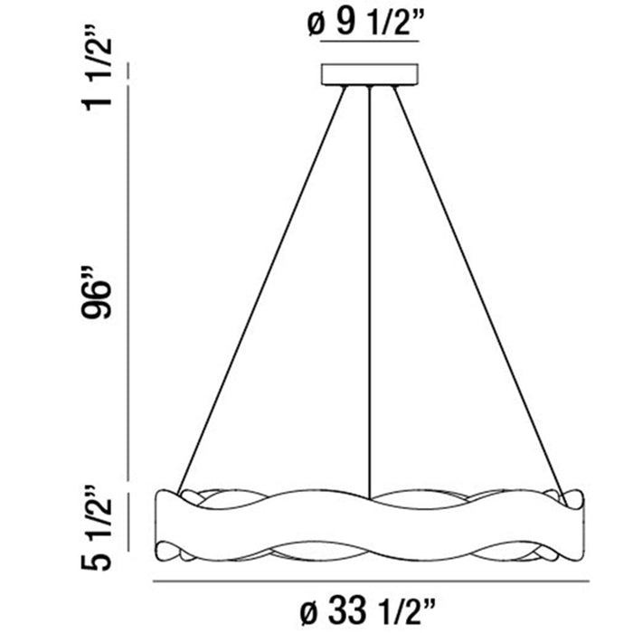 Eurofase 31384 Vaughan 2-lt 34" LED Chandelier