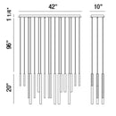 Eurofase 31446 Santana 18-lt 42" LED Linear Chandelier