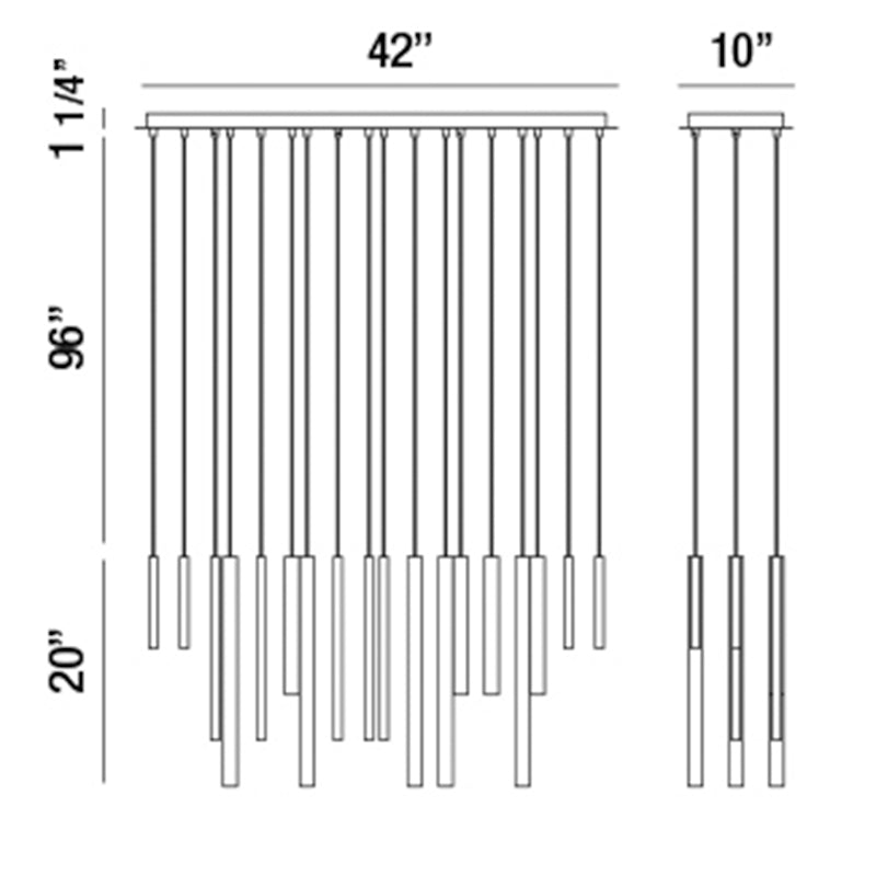 Eurofase 31446 Santana 18-lt 42" LED Linear Chandelier