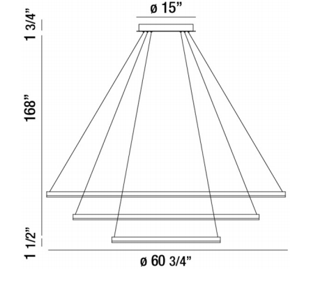 Eurofase 31474 Spunto 3-lt 61" LED Chandelier