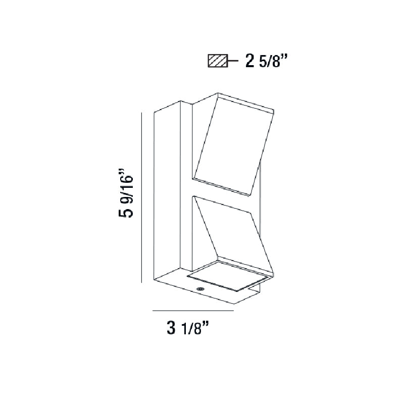 Eurofase 31582 Vallero 1-lt 6" Tall LED Outdoor Wall Mount