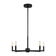 Visual Comfort 3164205EN Fullton 5-lt 24" LED Chandelier - Midnight Black