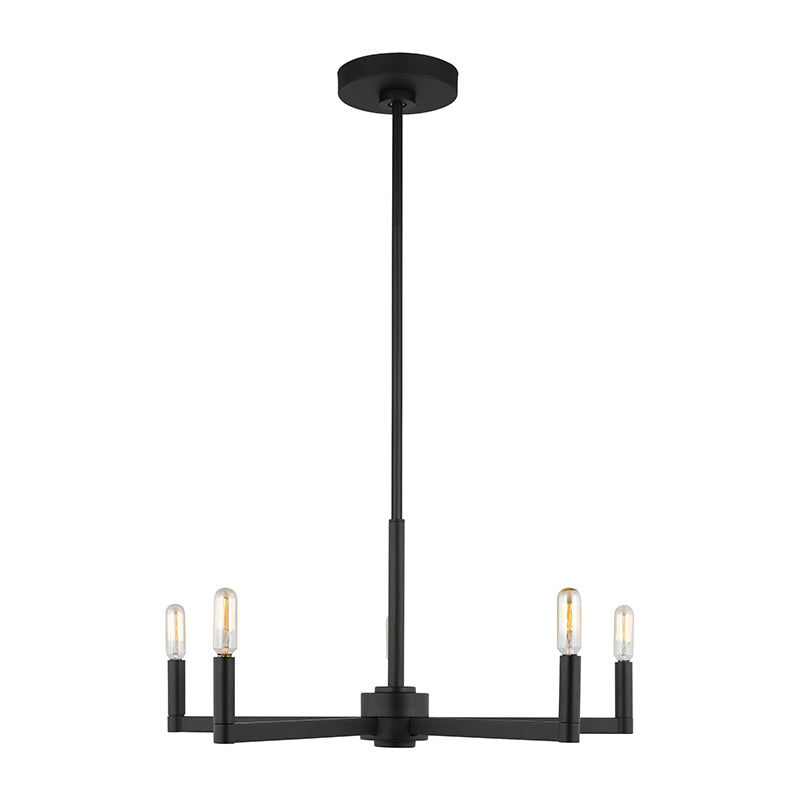 Visual Comfort 3164205EN Fullton 5-lt 24" LED Chandelier - Midnight Black