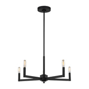 Visual Comfort 3164205EN Fullton 5-lt 24" LED Chandelier - Midnight Black